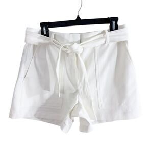 NWT Ann Taylor White The Tie Waist Marina Short Women's Size 6 Tie Belt Pockets